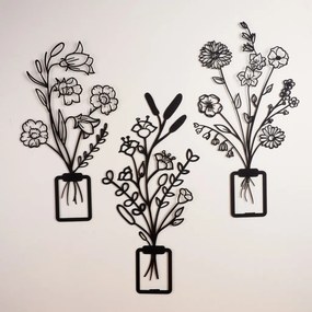 Flowers fém fali dekoráció, 23×50 cm