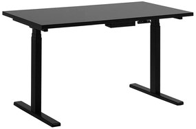 Elektromosan Állítható Magasságú Fekete Íróasztal 130 x 72 cm DESTIN II Beliani