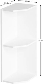 Felső sarokszekrény, fehér, AURORA G25PZ