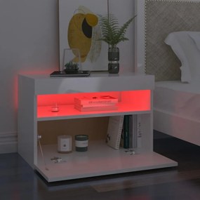 magasfényű fehér TV-szekrény LED-lámpákkal 60 x 35 x 40 cm