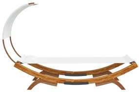 Kültéri krém baldachinos hajlított fa nyugágy 100x200x126 cm