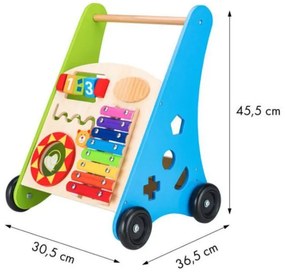 Fából készült oktató járóka kockákkal FUN
