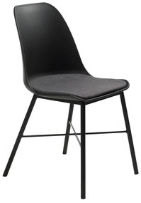 Whistler design szék, fekete PP, szürke ülőlap