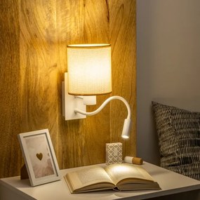 Brilagi - LED Fali lámpa NUBILA 1xE27/25W/230V +LED/3W fehér/világosbarna