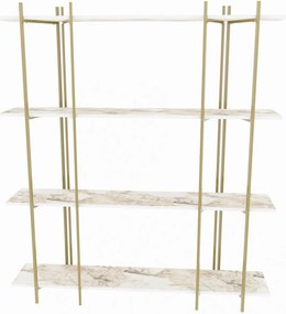 könyvespolc Moss - White, Gold