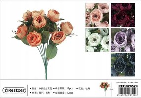 Mű bazsarózsa csokor 39cm váza dekoráció