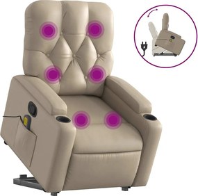 vidaXL cappuccino műbőr dönthető masszázs- és állófotel
