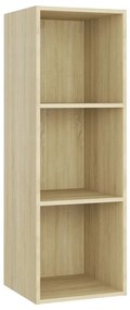 3 db sonoma tölgy színű szerelt fa TV-szekrény 107 x 35 x 37 cm