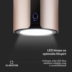 Klarstein Skyfall, sziget páraelszívó, Ø 45 cm, légkeringetés, 402 m³/ó, LED, nemesacél, arany