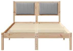 Ágykeret Kárpitozott Fejtámlával Világosszürke 120 x 200 cm