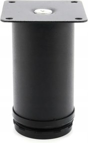 Lábtartó Bútorláb Kerek Állítható ÁTMÉRŐ50 Fekete 10 CM H100 +csavarok