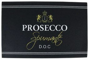 Lábtörlő, Prosecco felirattal, fekete, 75 x 50 cm