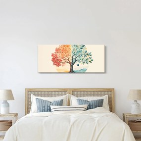 Kép – Duális fa pillangóval (120x50 cm)