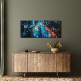 Kép - Nagyváros, olajfestmény (120x50 cm)