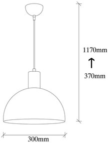 Fekete-aranyszínű függőlámpa fém búrával ø 30 cm Sivani – Opviq lights