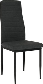 Étkezőszék, sötétszürke szövet/fekete fém, COLETA NOVA