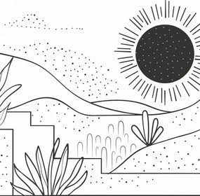 Poszter 80x80cm Lineåris Tåjkép