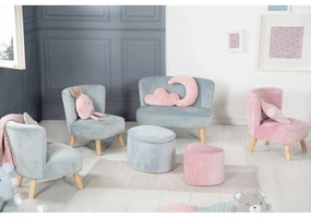 Világoskék bársony gyerek fotel Lil Sofa – Roba