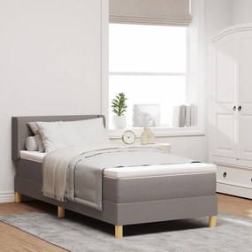 Boxspringágy matraccal, taupe színben, 90 x 200 cm, szövet
