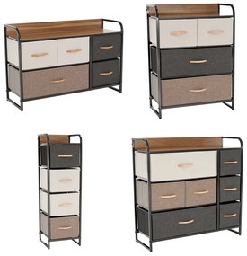 HAZEL TYP 2 szekrény szövet fiókokkal, barna, M