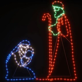 karácsonyi Mária és József figura 264 LED-del 40x55 / 38x100 cm