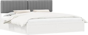vidaXL Ágykeret Kárpitozott Fejtámlával Világosszürke 200 x 200 cm