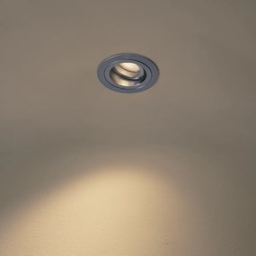 Modern, állítható, süllyesztett spotlámpa fegyverszürke színben, IP44 - Chuck