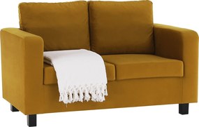 Teljesen kárpitozott heverő, mustár színű szövet, LUANA