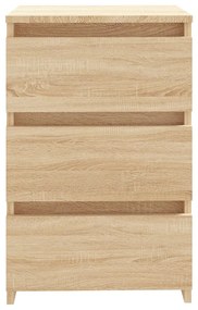 2 db sonoma tölgy színű szerelt fa éjjeliszekrény 40x35x62,5 cm