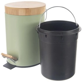 Világoszöld fém pedálos szemetes 5 l Greenish – Orion