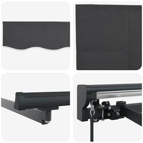 Behúzható napellenző Narancs és fehér 350x250 cm szövet