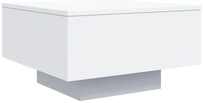 Fehér dohányzóasztal LED-lámpákkal 55 x 55 x 31 cm