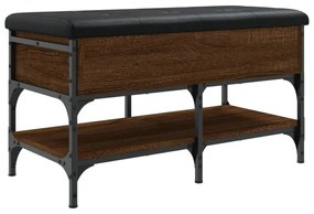 barna tölgy színű szerelt fa cipőtároló pad 82 x 42 x 45 cm