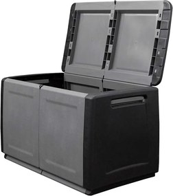 vidaXL sötétszürke-fekete kerti tárolóláda 96 x 53 x 57 cm 230 L