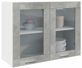 függő üvegszekrény betonszürke 80x31x60 cm
