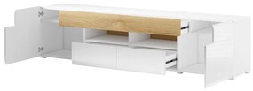TV asztal Tamie Typ 40 (fényes fehér + sanremo tölgy). 1030174