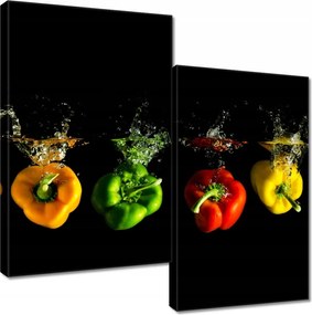 Vászonkép 60x60 Négy színes paprika