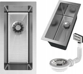 Egymedencés acél mosogató Króm SILVO2244 konyhai mosogató szifon Lux