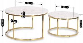 Dohányzóasztal szett Márvány színben. OLIS MAX