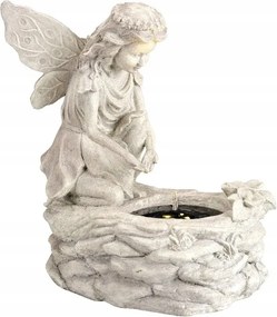 Napelemes kerti szökőkút Led angyal szobor fényes