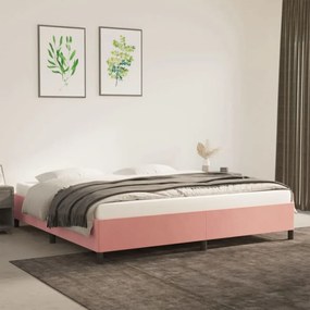 Rózsaszín bársony ágykeret 200x200 cm
