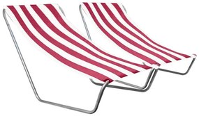 2 db összecsukható strandnyugágy szett SAND, sötétrózsaszín csíkos