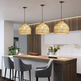 Immax 08264L - Csillár zsinóron PELO 1xE27/40W/230V átm. 40 cm rattan