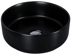 EROS SIMPLE 8 - PULTRA ültethető - Top Counter - porcelán mosdó - MATT FEKETE - 36 x 36 x 13 cm
