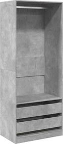 vidaXL betonszürke szerelt fa ruhásszekrény 80 x 50 x 200 cm
