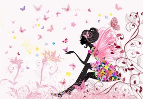 Fotótapéta Lányoknak Tündérek Virágok 208x146