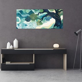 Kép – Az életfa zöld lombkoronája (120x50 cm)