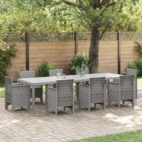 Kert Asztal Világosszürke 300x100x73 cm Poli Rattan