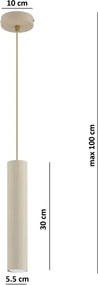 BRILAGI - Kábeles függeszték TUBE 1xGU10/15W/230V bézs/arany