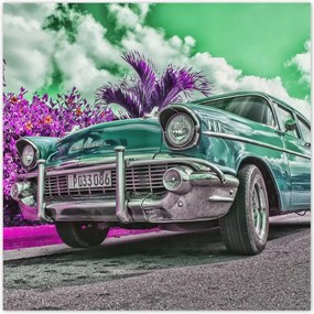 Poszterek 100x100 Klasszikus autó türkizkékben